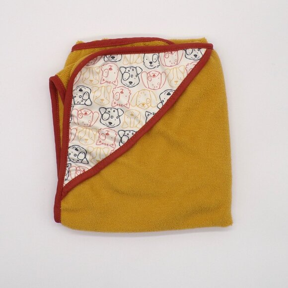 Hooded Bath Towels Baby Boy Girl Brown Dog Print "Doggone Cute" Lot of 3 New - Picture 5 of 8